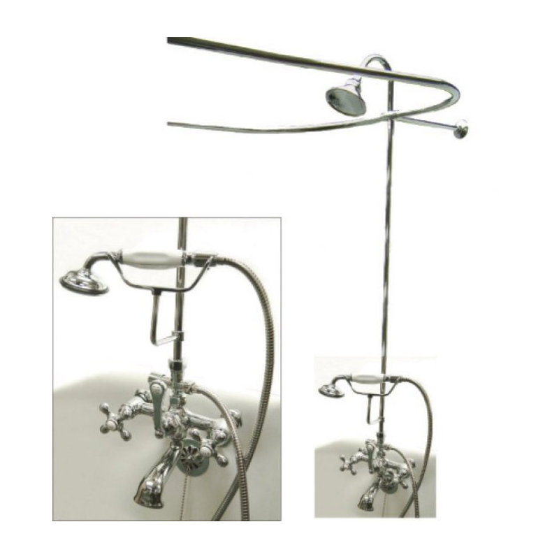 Vintage Complete Shower System with Rough-in Valve, Satin Nickel