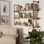 Bibliothèque industrielle 60 "x 9,25", longues tablettes flottantes, étagère à tuyaux, tablette en bois pour le mur, 3 niveaux, 3 planches en bois massif incluses