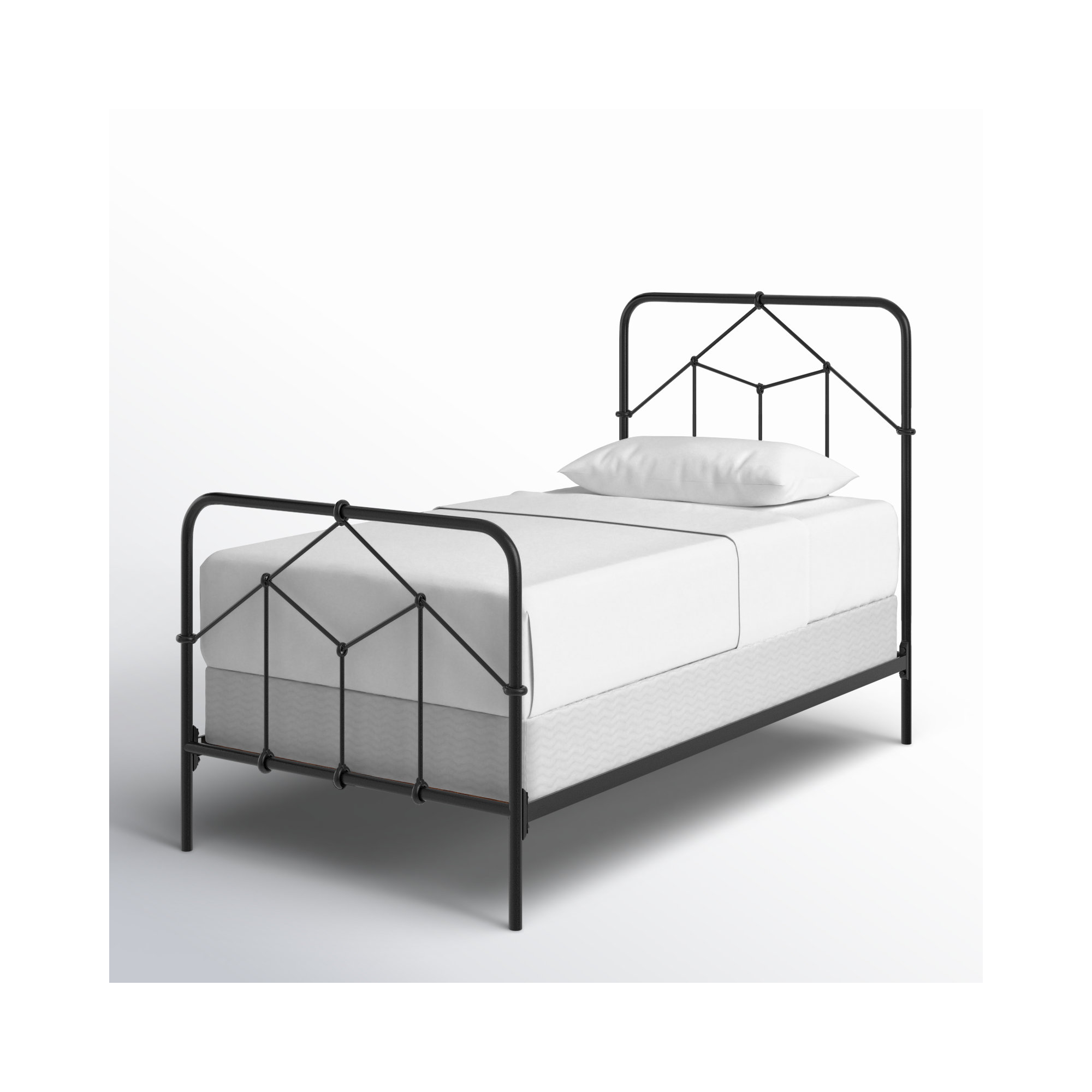 Armaud Metal Open-Frame Bed, Vintage Black, Twin