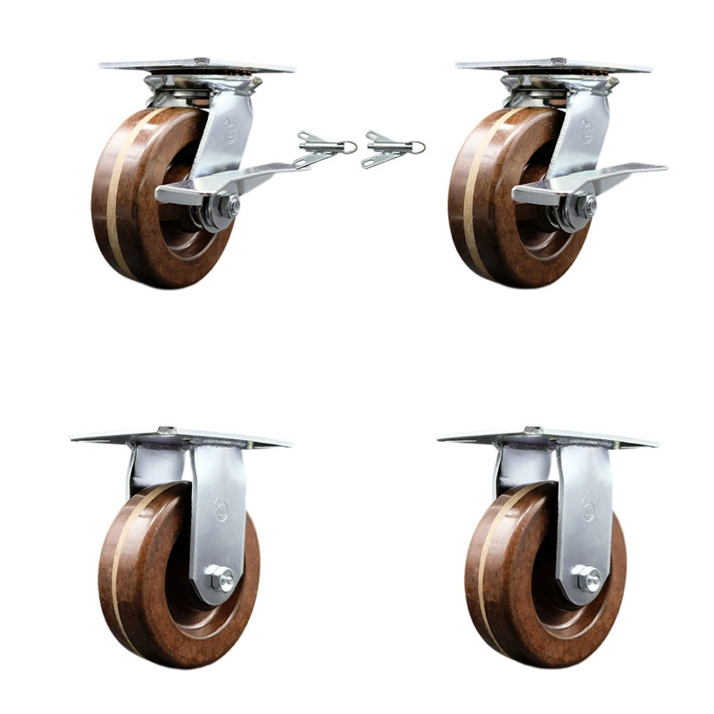 4 Piece High Temp Phenolic Caster Set