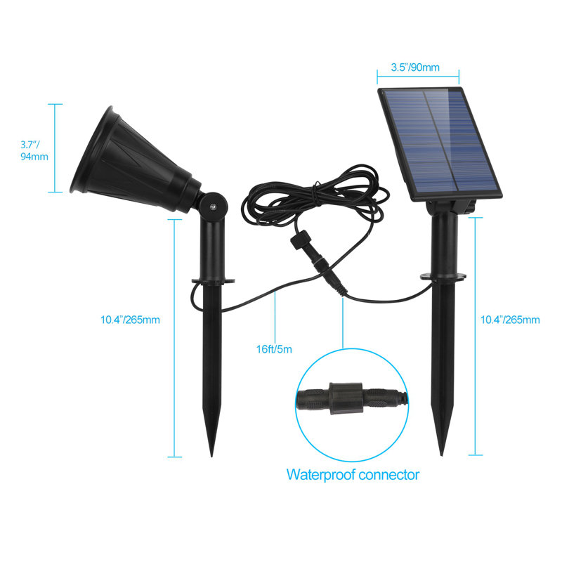 Matte Black Solar Powered Integrated LED Pathway Light Kit