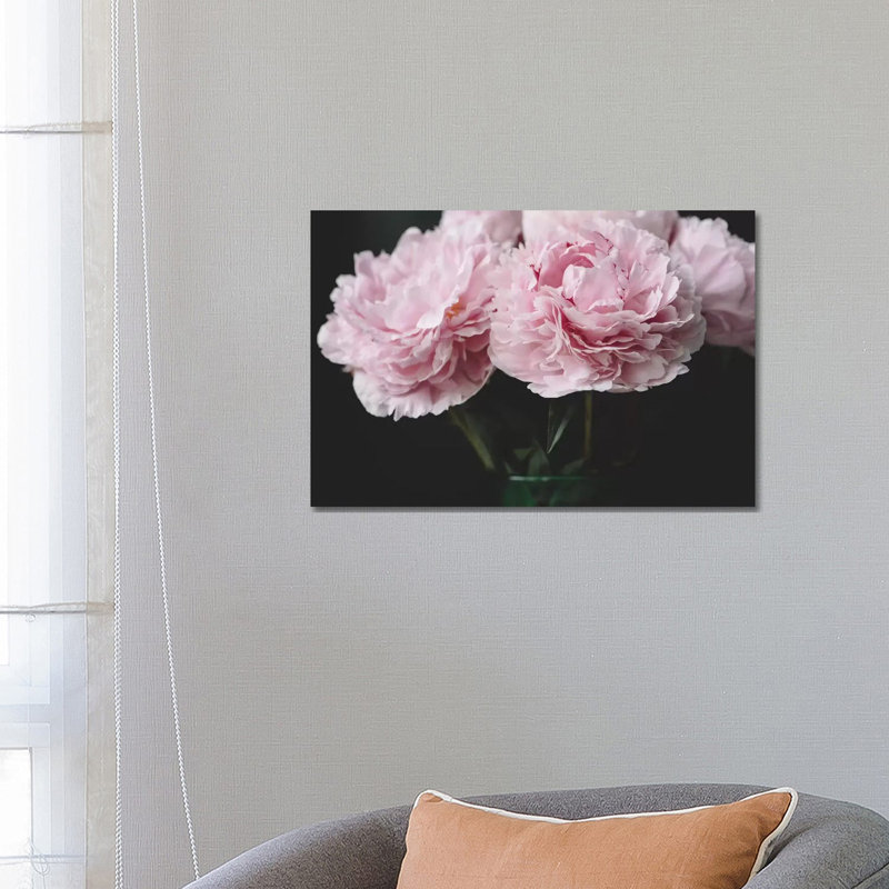 Pink Peonies 1 Piece Wrapped Canvas Wall Art, 66.04 cm H x 45.72 cm W x 3.175 cm D