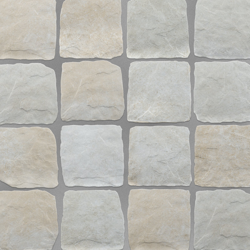 Country 5.88 in. x 5.88 in. Glazed Porcelain Tile, Tan/Gray