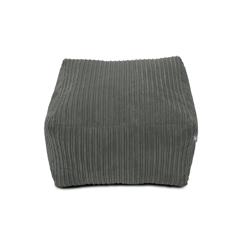 60cm Wide Solid Colour Classic Bean Bag Ottoman, Slate Grey