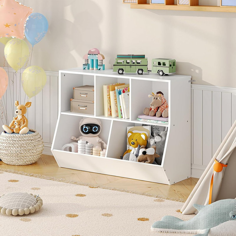 Bibliothèque blanche pour enfants et casier de rangement pour jouets, armoire en L pour chambre d'enfant, salle de jeux, couloir