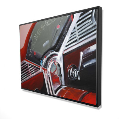 «Vintage Red Car Dashboard» sur toile
