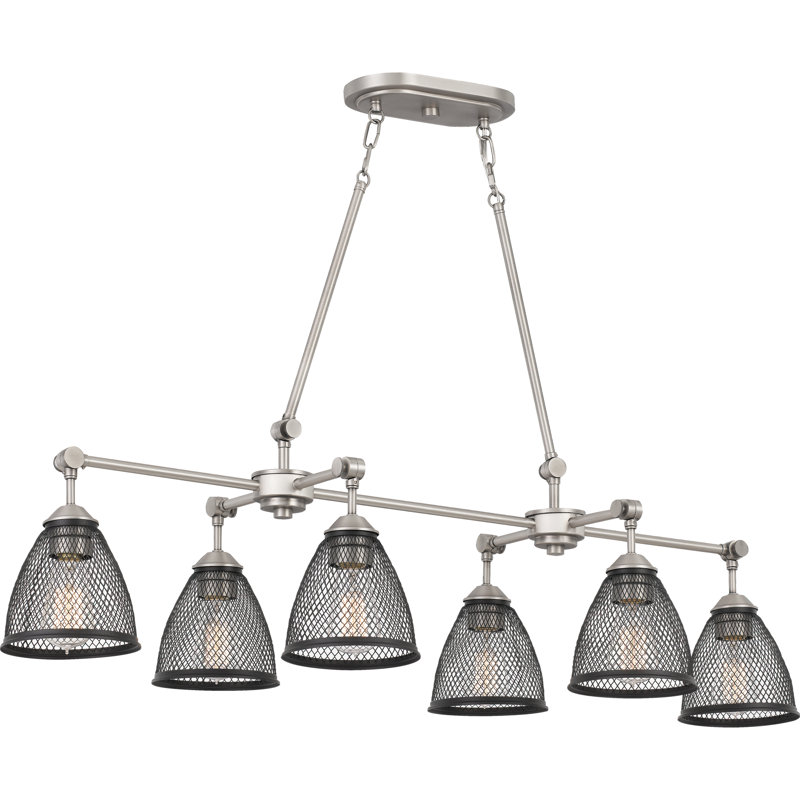 Lowman 6 - Light Steel Dimmable Chandelier