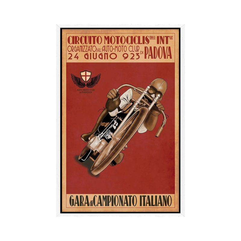 Circuito Motociclis by Mark Rogan - Painting on Canvas, White Framed, 152.5 cm H x 101.5 cm W