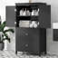 Armoire de rangement pour salle de bain, armoire avec deux portes et tiroirs, tablette réglable, panneau de fibres à densité moyenne-896852447