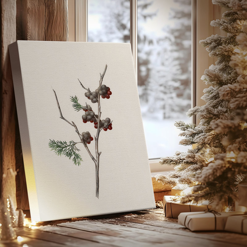 Toile enveloppée de neige de qualité supérieure au centre-ville, H 18 po x l 12 po