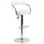 Tabouret de bar contemporain en vinyle réglable en hauteur avec accoudoirs et base en chrome-111236763-19920407-111236762