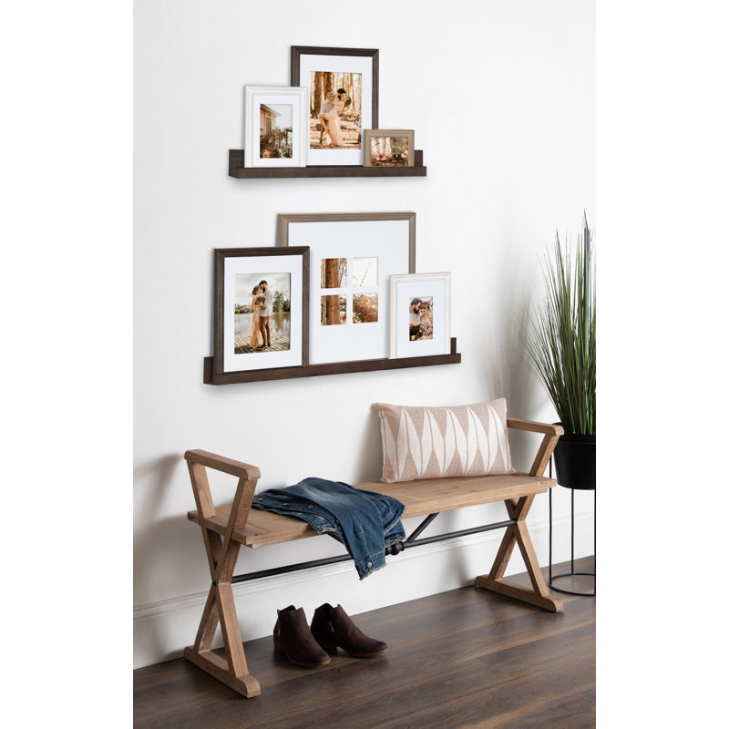 Augu Gray Wood Beveled Picture Frame with Mat