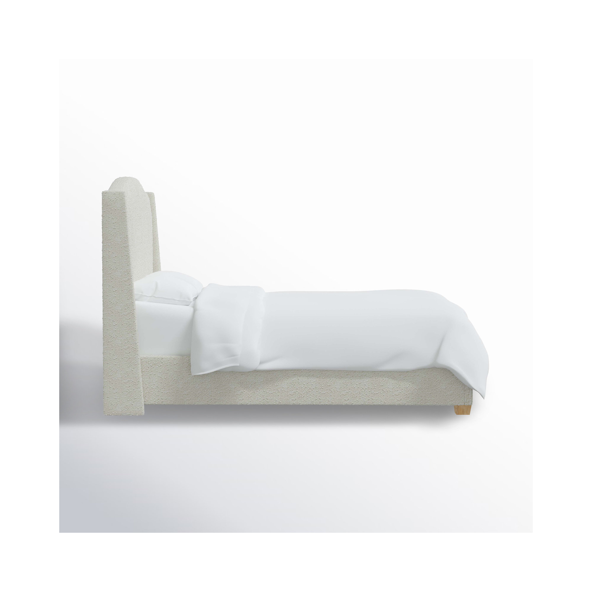 Allis Upholstered Wingback Bed, Classic Snow Boucle, Twin