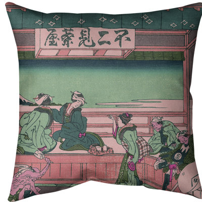 Coussin Katsushika Hokusai Yoshida at Tokaido
