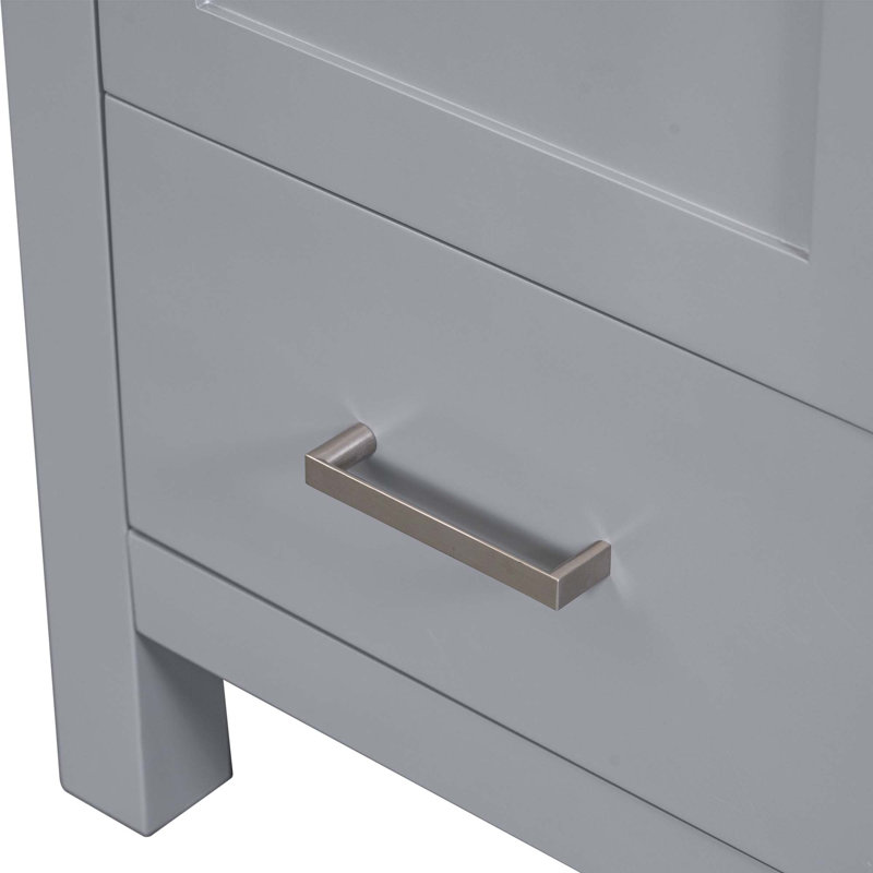 (Cabinet seulement) Base de meuble-lavabo avec 2 portes et 1 tiroir, Gris