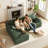 Boneless 104" 2-Piece Compression Boneless Corduroy L-Shaped Modular Sectional Sofa, No Assembly Required-243905353