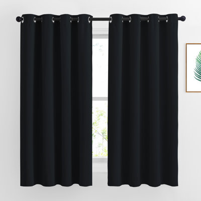 NICETOWN Bedroom Room Darkening Curtains Triple Weave Microfiber Grommet Top Thermal Insulated Solid Room Darkening Panels/Drapes for Living Room, 2 Panels.