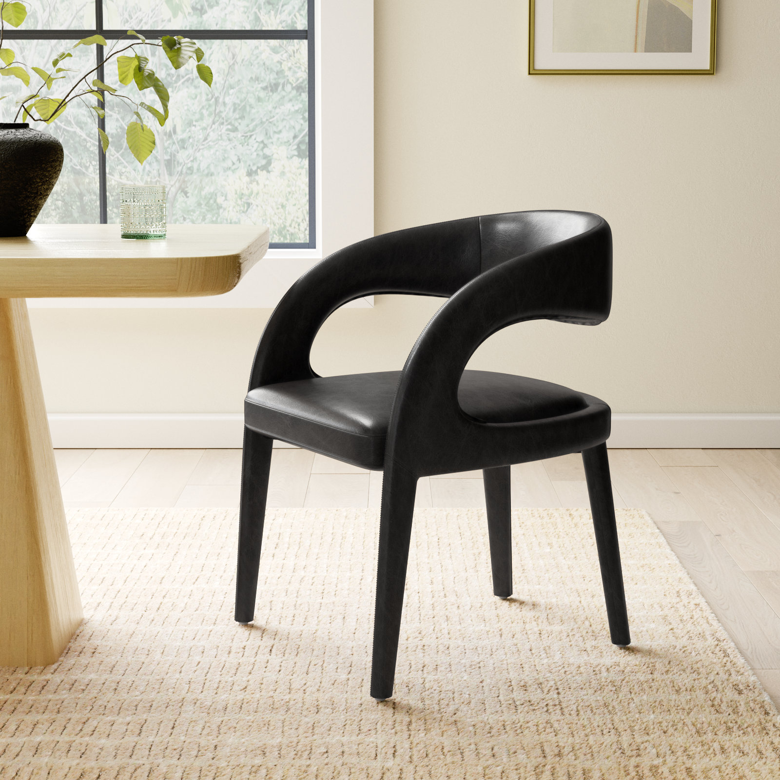 Hawkins Genuine Leather Armchair, Sonoma Black Genuine Leather