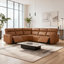 Canapé modulaire inclinable électrique en cuir véritable de 5 pièces Jarobi-122680618
