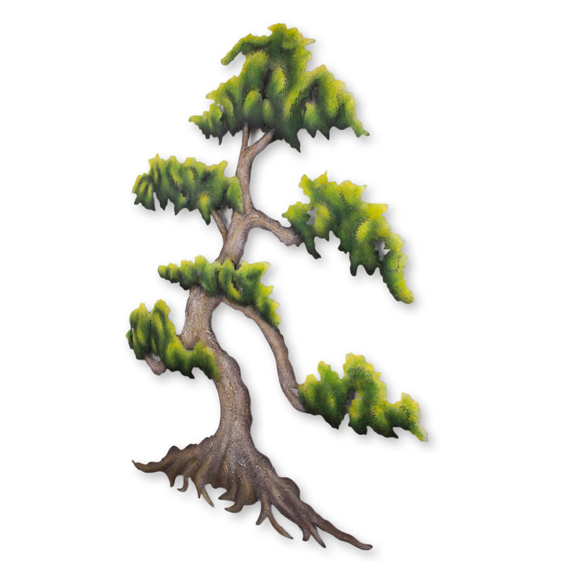 Décoration murale artisanale en acier Verdant Bonsai