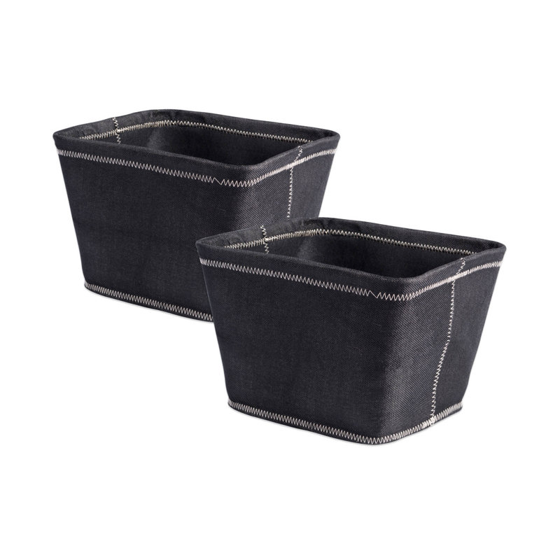 Bac en tissu de trapézoïde en polychlorure d’Amarillys, H 11 po x l 11 po x P 11 po, Noir