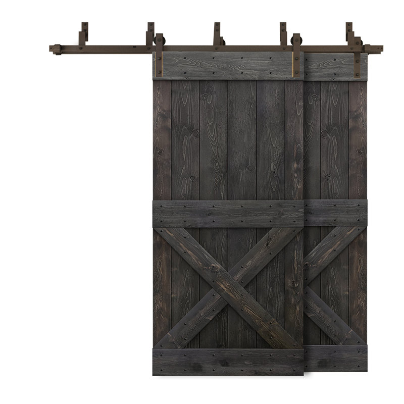 Porte de grange lambrissée peinte, Noir, 42 po x 84 po
