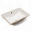 Lavabo de salle de bain rectangulaire en céramique blanche, encastré sous plan, avec trop-plein, 48 x 36 cm (19 x 14 pouces).