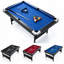 Table de billard portative pliable de 7 pi avec jeu complet de boules, 2 bâtons, craie et brosse, table de jeu de billard pour la salle de jeu-135453633
