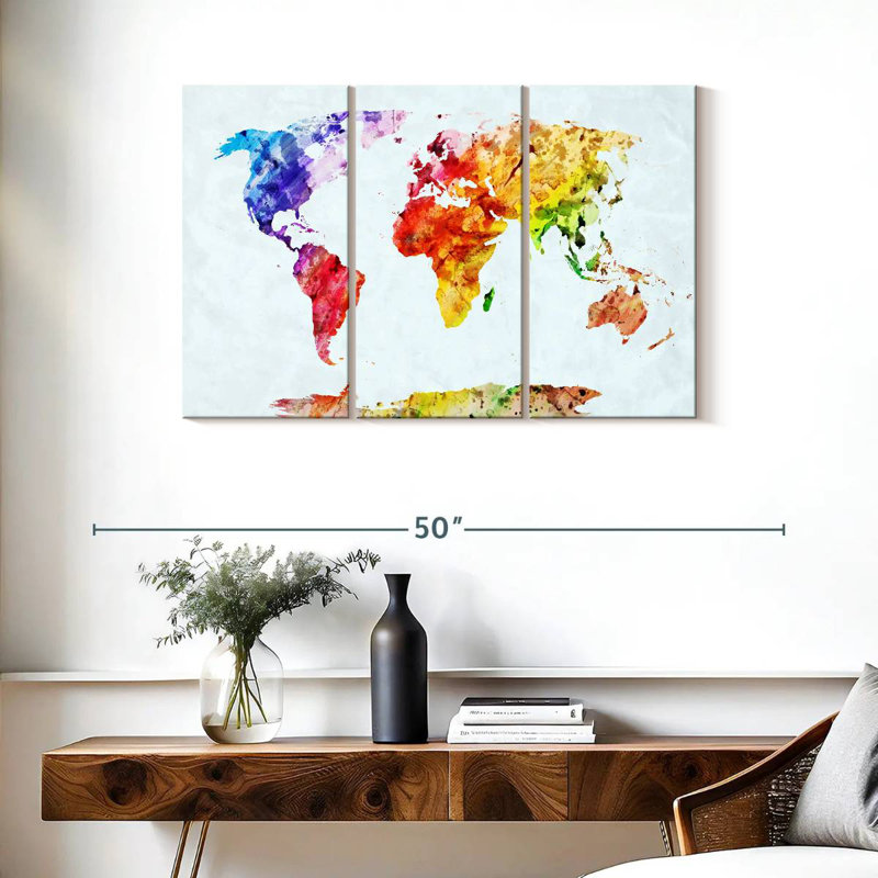 Aliaz Temperate World Map, 24" H x 38" W