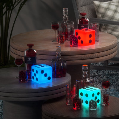 6" LED Square Cube Lamp Tabletop RGB Colour Changing Rechargeable Night Light Waterproof with Remote Control Plug-In Integrated LED Outdoor Table Lamp