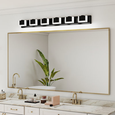 Éclairage pour meuble-lavabo moderne à DEL noir 6 lumières