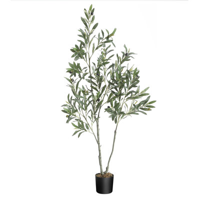 Olivier artificiel pour décoration intérieure et extérieure - Plante artificielle réaliste de 120 cm en pot avec feuilles et fruits plus vrais que nature - Décoration de sol pour salon, bureau, terrasse - Sans entretien, cadeau idéal - 120 cm