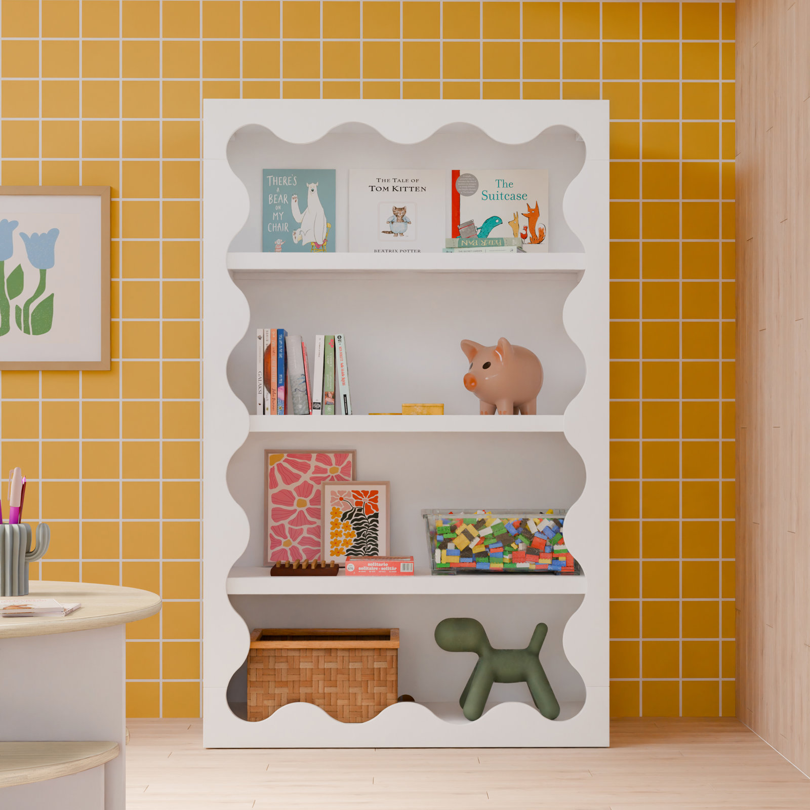 Lido Wave Bookcase, White
