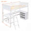 Lit mezzanine avec tablettes et bureau, lit mezzanine en bois avec bureau