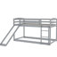 Lit simple gris au-dessus d'un lit superposé avec cadre en bois - fournit un support solide coulissant et convertible pour une gestion efficace de l'espace