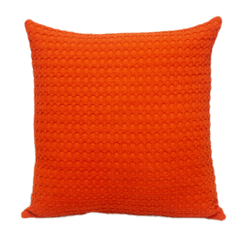 Parkland Collection Transitional Solid Orange Square 20" x 20" Pillow, Orange