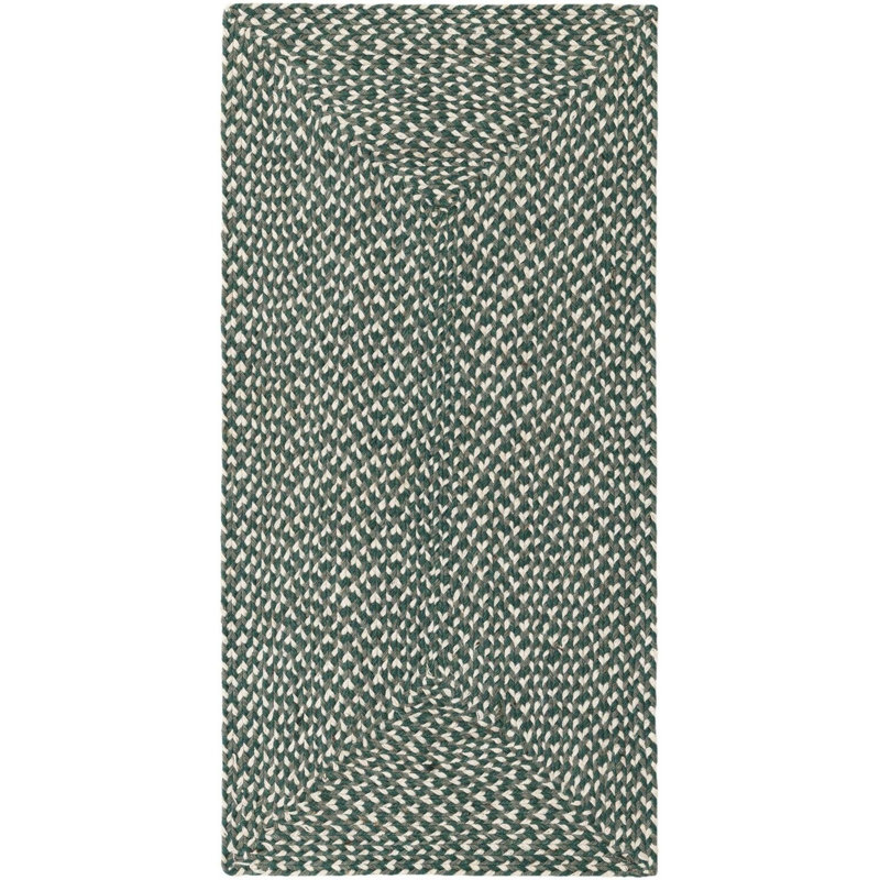 Tapis contemporain Aideen - vert, Tapis de couloir 2 pi x 4 pi 1 po
