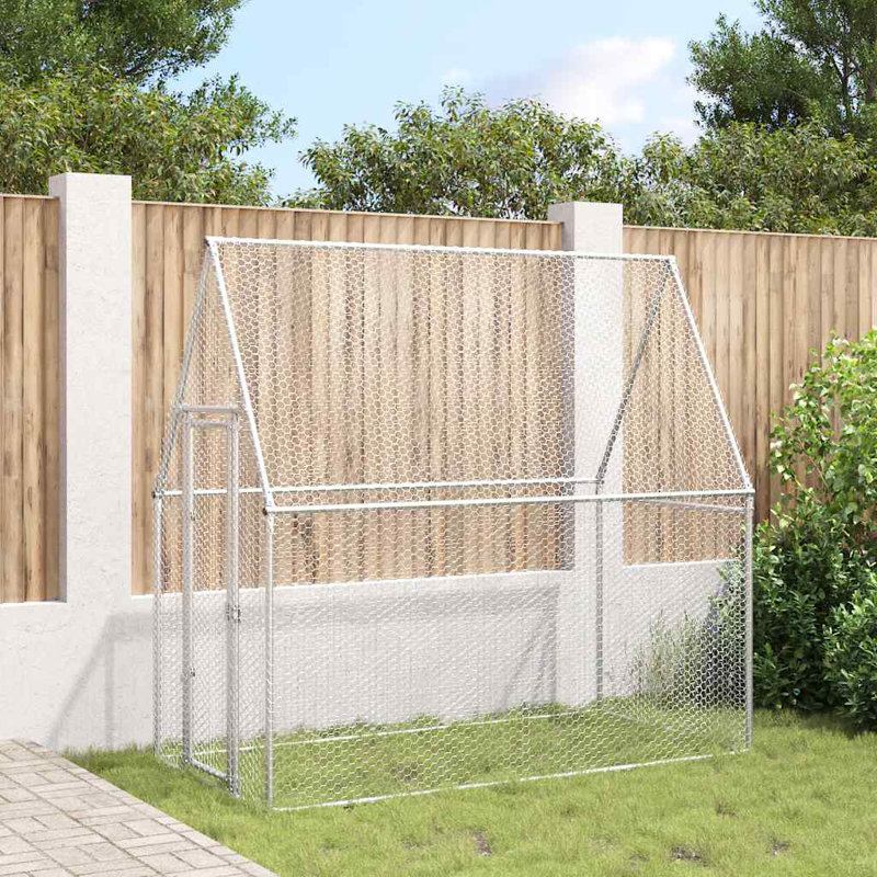 Poulailler en acier galvanisé 78,7 x 39,4 x 74,8 po, H 63 po x l 31,5 po x P 17,7 po