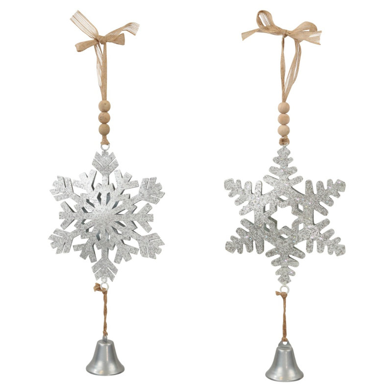 Snowflake Ornament Set/2 - Silver