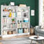 Bibliothèque blanche 70,87 "à 6 niveaux avec rangement pour le salon, le bureau, la chambre à coucher-1115953110-1115953099