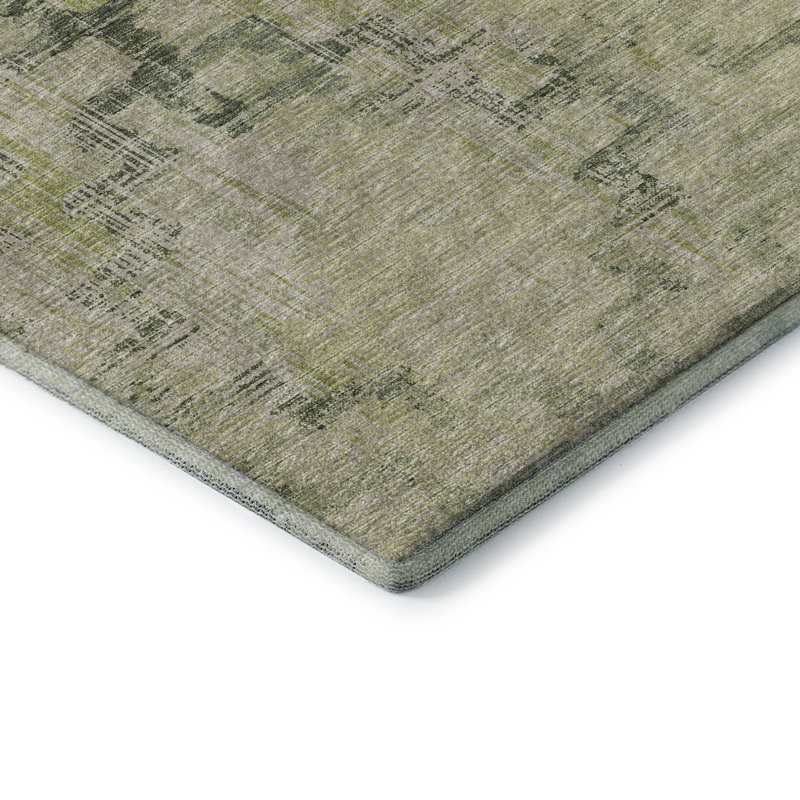 Tapis vert Taquoia AMF121 lavable à la machine de qualité supérieure, Rectangle 5 pi x 7 pi 6 po