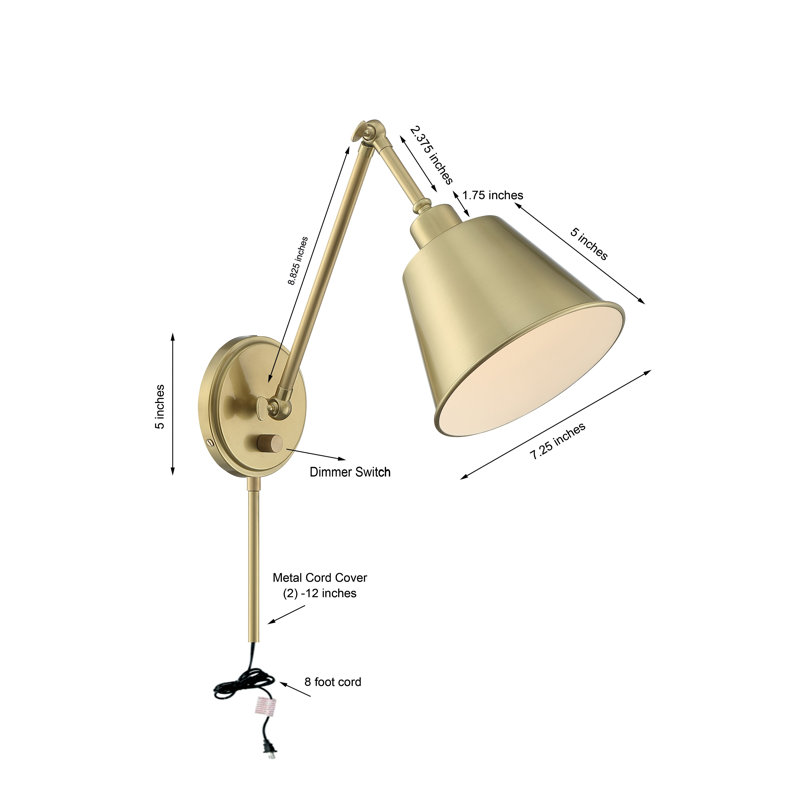 Swing Arm Sconce, Gold