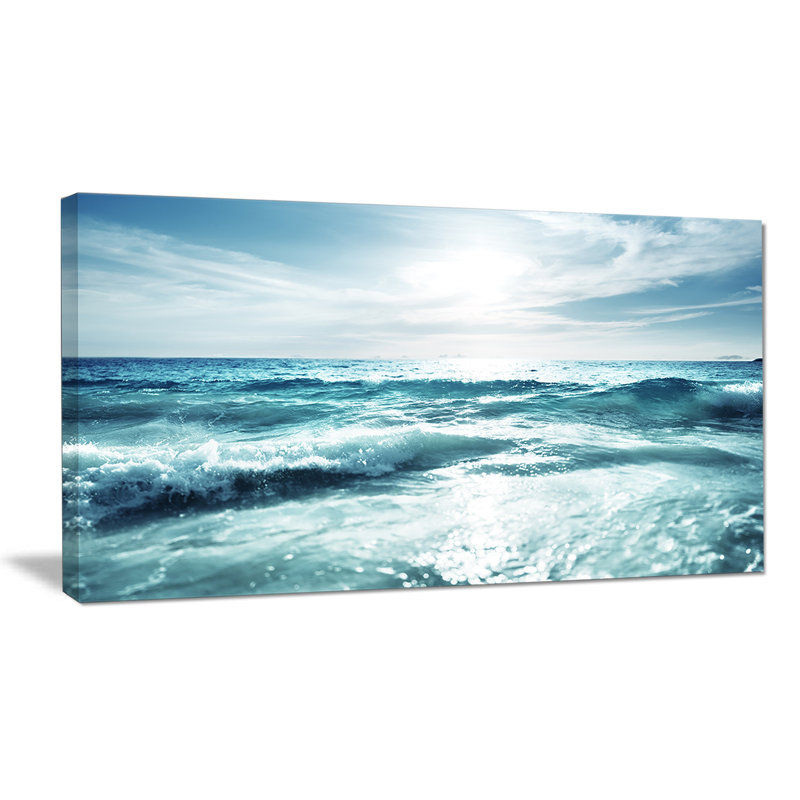 «Seychelles Beach at Sunset Seashore», reproduction de photo sur toile tendue, H 16 po x l 32 po x P 1 po