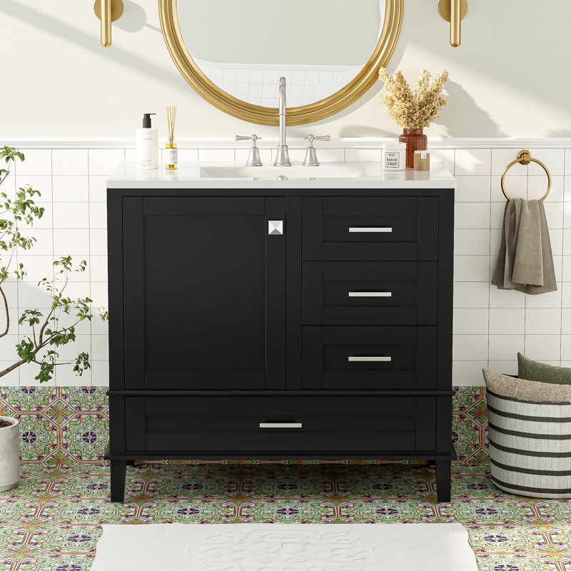 36" Bathroom Vanity, Black