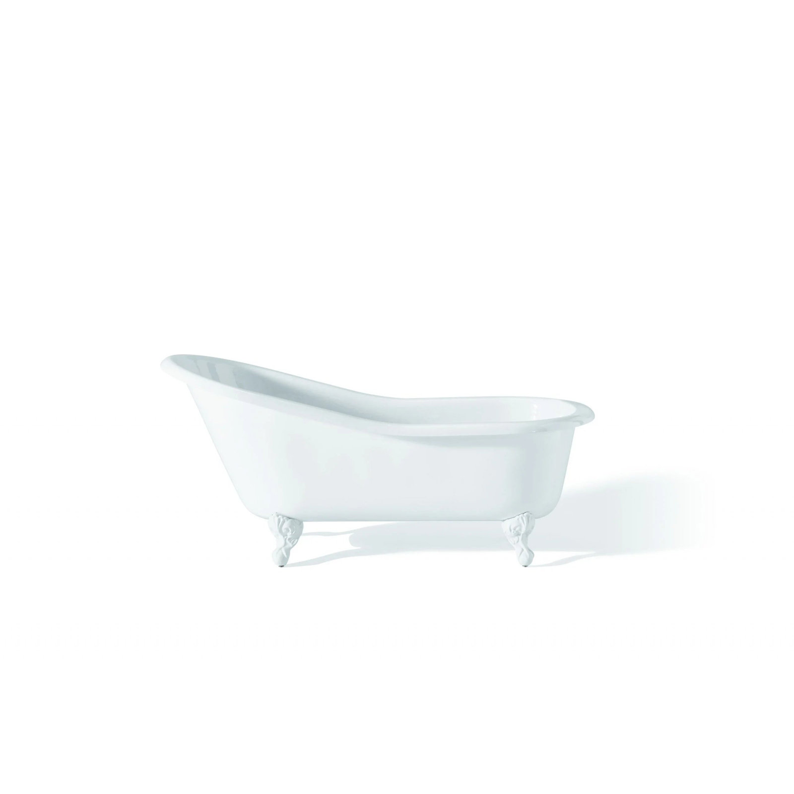 Dian 54" Freestanding Soaking Cast Iron Bathtub, White Interior with White Exterior, White