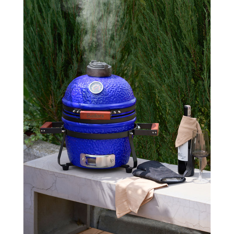 Beliani KAMADO 54cm W Kamado Charcoal Grill, Blue