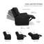 Très grand fauteuil inclinable électrique en similicuir de 48,5 po avec repose-tête réglable-997284777