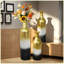 Ensemble de 3 vases de sol décoratifs en métal, grands vases à motif de feuilles blanches, dorées et noires pour la décoration intérieure