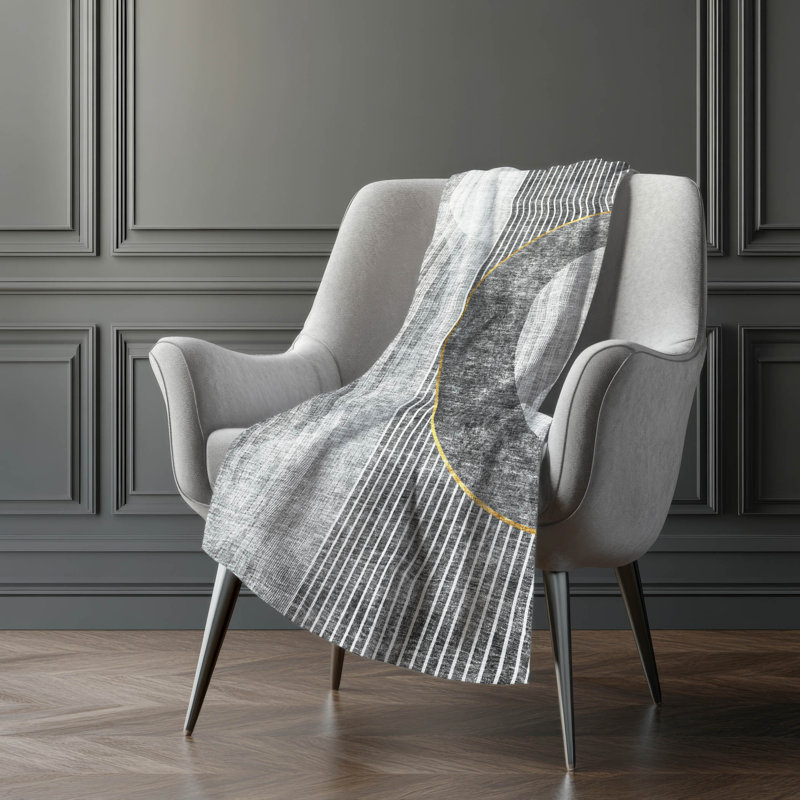 Jeté Sherpa ASB676 moderne lavable à la machine Addison, Gris anthracite