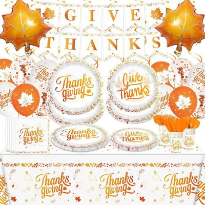 202Pcs Thanksgiving Disposable Tableware